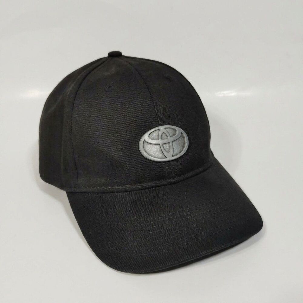 Toyota Black Flex Fit Baseball Cap Hat Fersten Worldwide Pewter Logo Adjustable